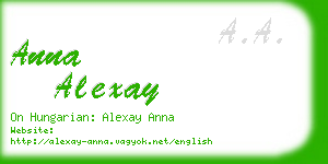 anna alexay business card